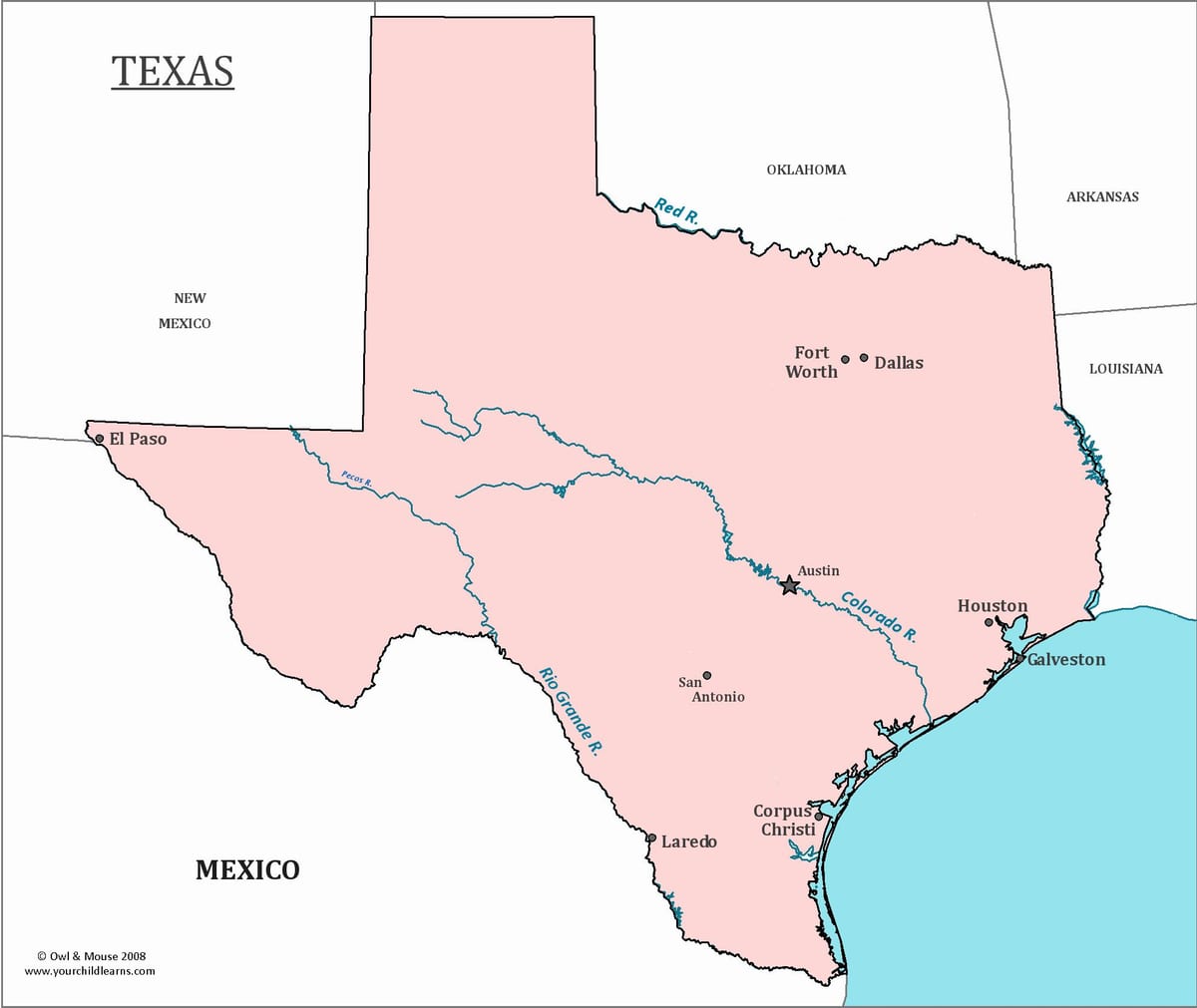 Austin texas på et kort