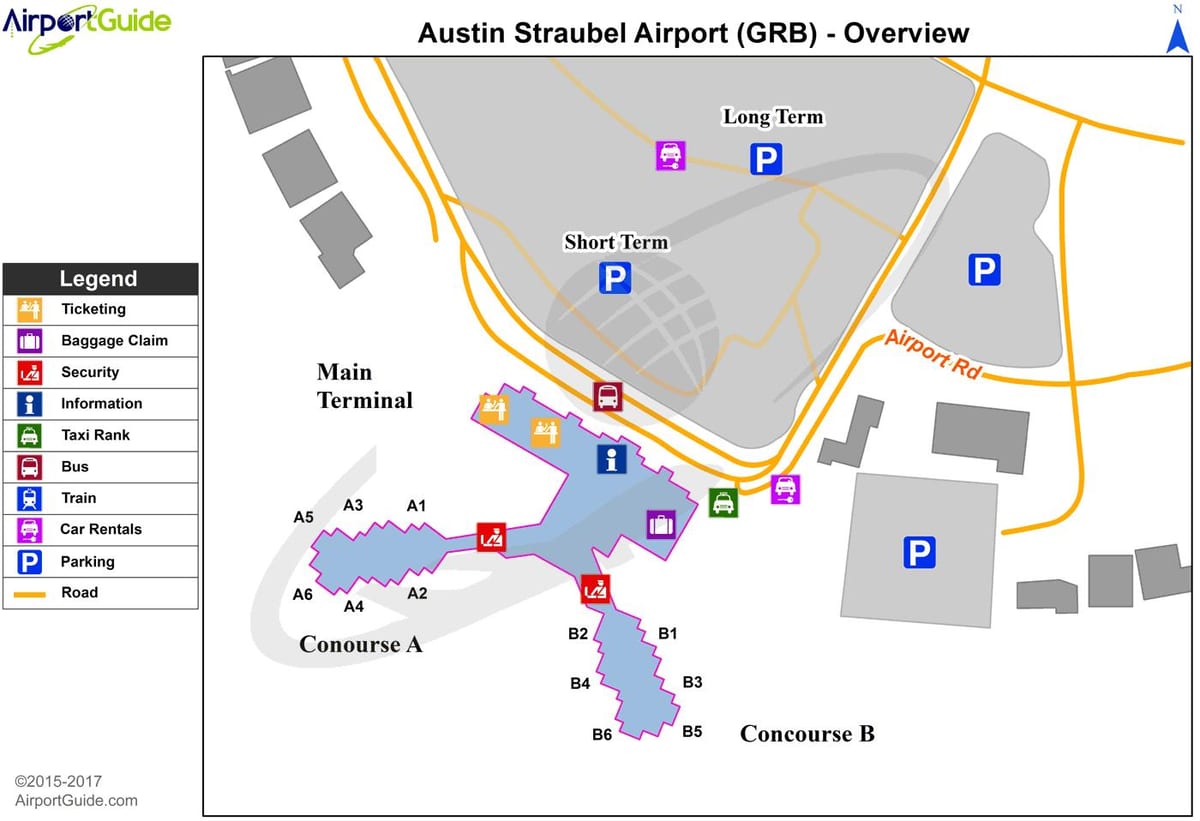 Austin airport kort terminal