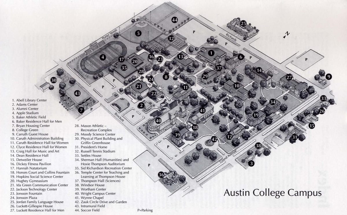 Austin college campus kort