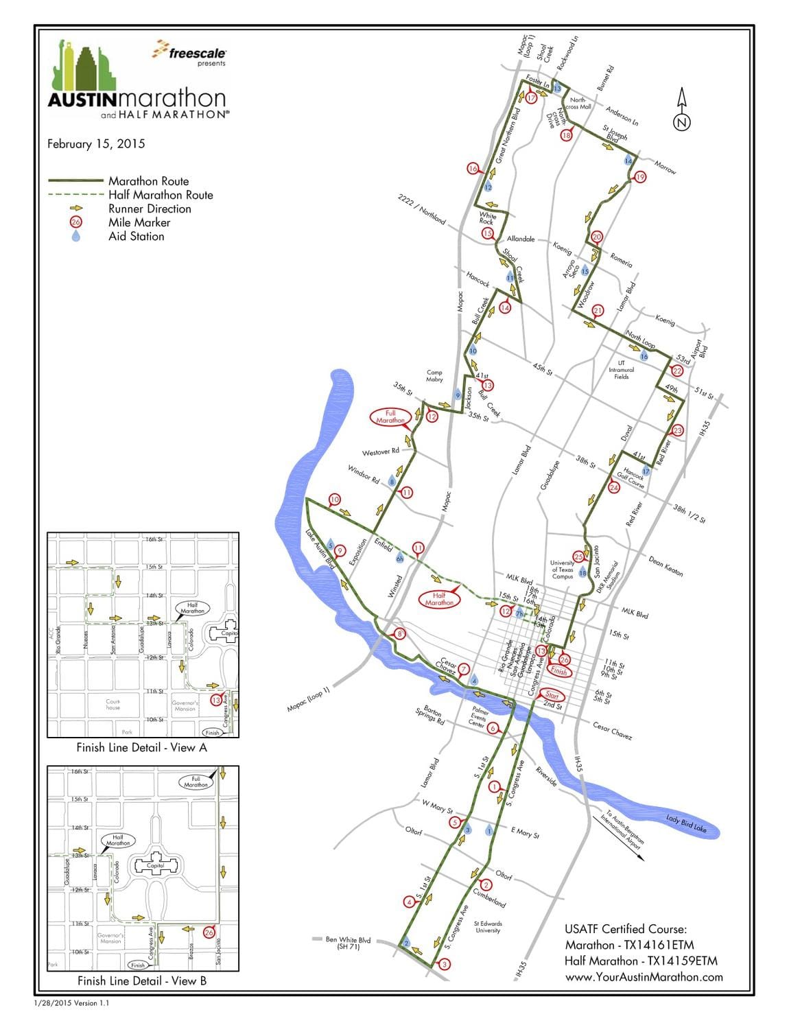 kort Austin marathon kurset
