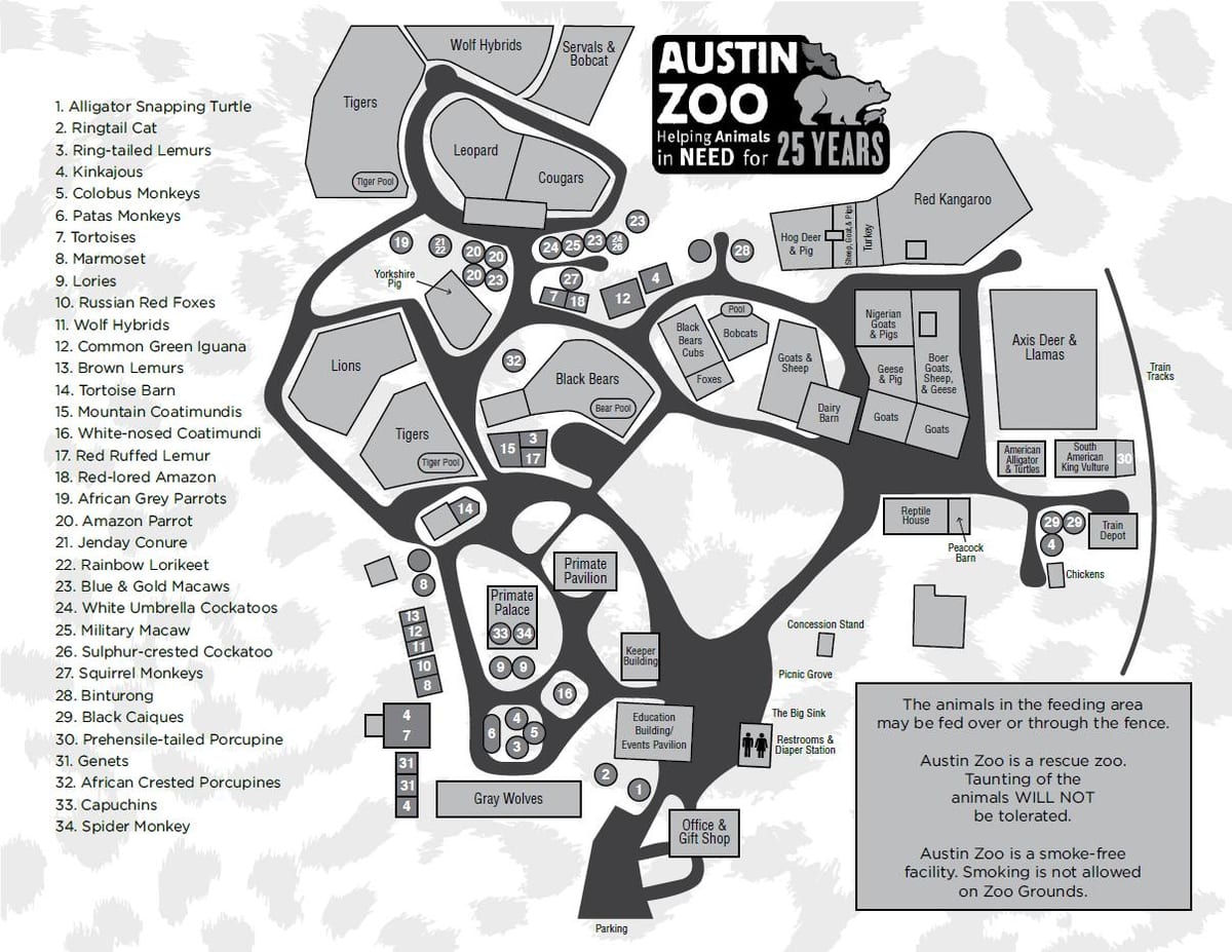 kort Austin zoo