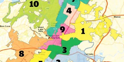 Austin, texas-kvarter kort